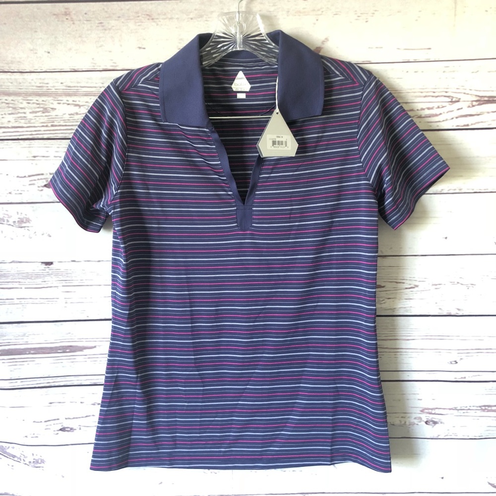BOLLE Stripe Tennis/Golf Athletic Shirt NWT